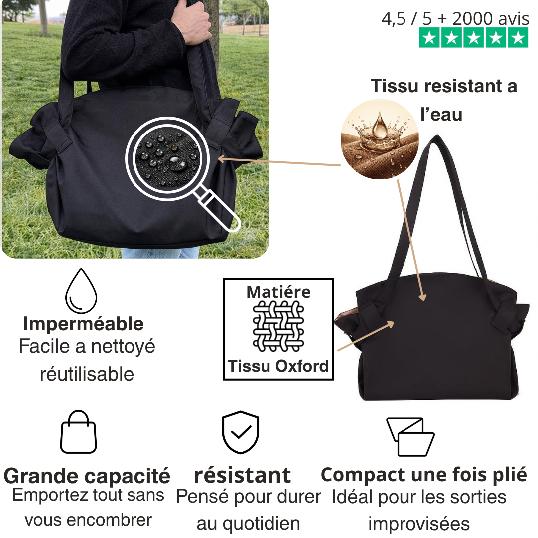 Sac fourre tout 2-en-1 tapis de pique-nique
